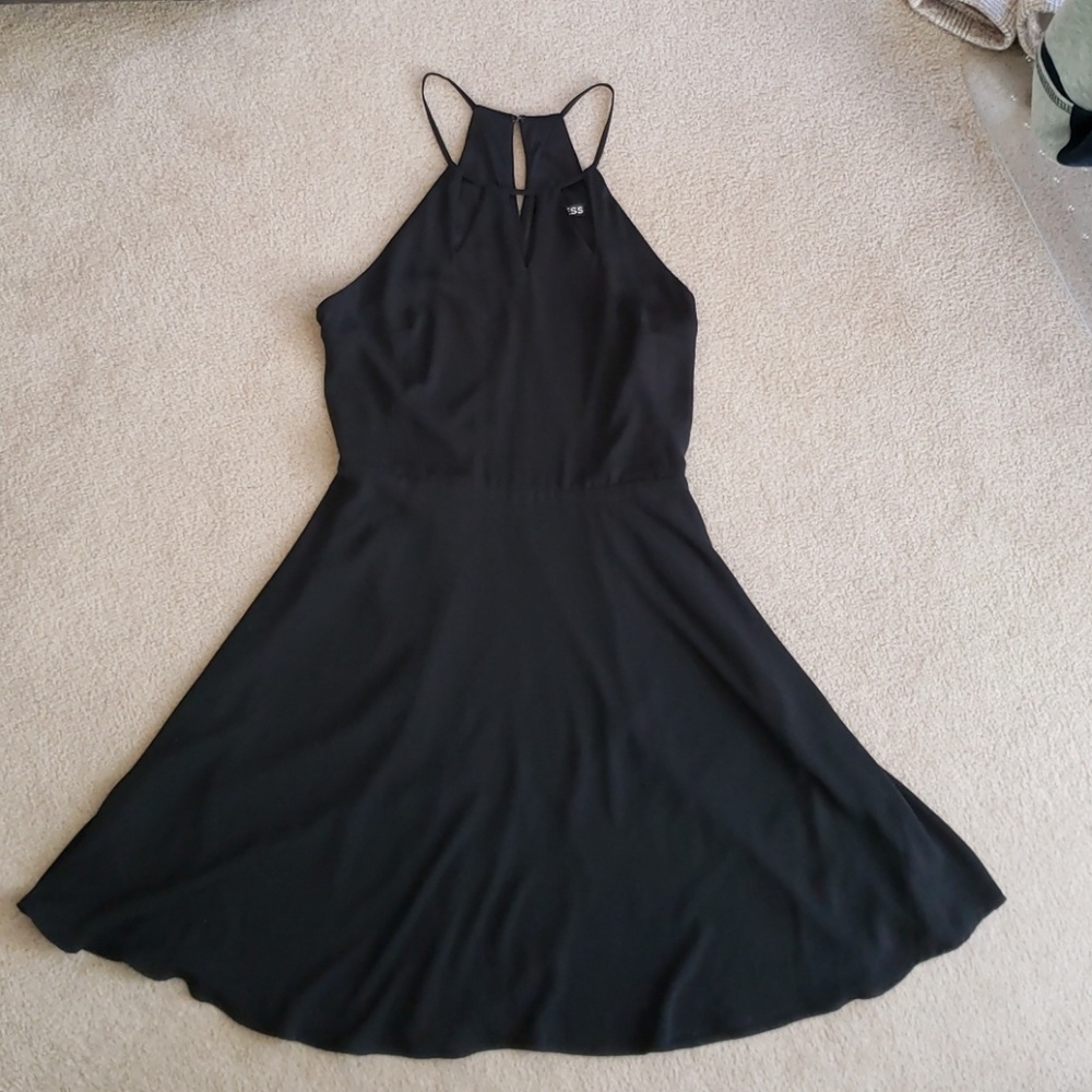 Express flirty black mini dress